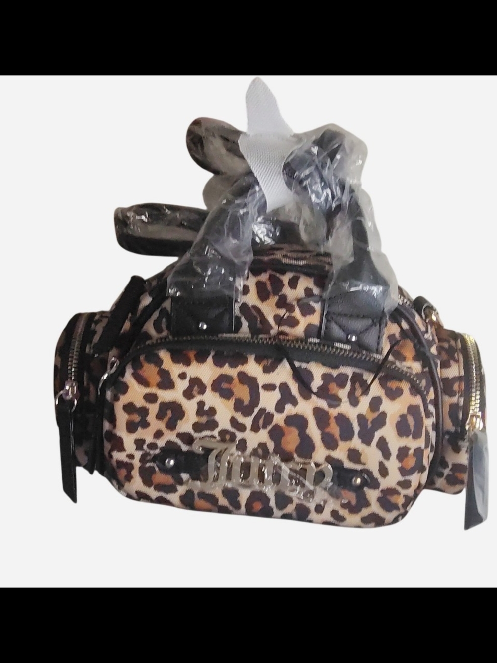 Juicy Couture Leopard Print Satchel - Brown & Black